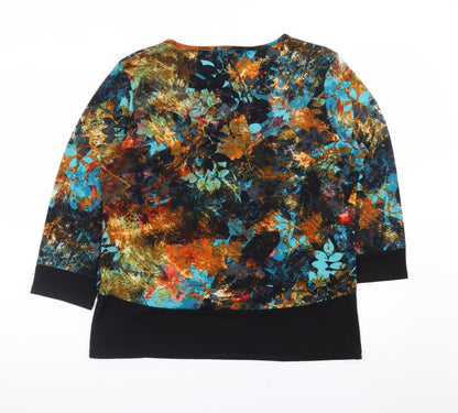 Just Elegance Women's Multicoloured Floral Tunic Blouse Size 16