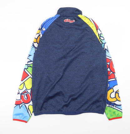 Masita Teens Blue 1/4 Zip Sports Sweatshirt with Graphic Sleeves