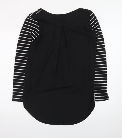 Atmosphere Women’s Black Striped Long Sleeve V-Neck T-Shirt Size 12
