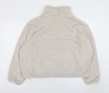 H&M Womens Beige Half Zip Fleece Sweatshirt Size M
