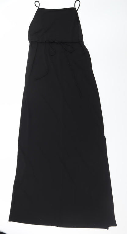 MNG Women’s Black Long Slip Dress Size 10 Sleeveless Lightweight