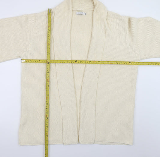 Masai Women Ivory Knit Short Sleeve Cardigan XL Relaxed Fit