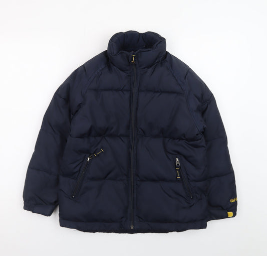 GAP Kids Boys Blue Puffer Jacket M Winter Lined Zip Coat