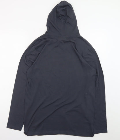 Prairie Mountain Men's Grey Hooded Long Sleeve Graphic T-Shirt Size L