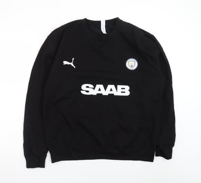 JustHoods Mens Black XL Crew Neck Pullover Sweatshirt with Logo