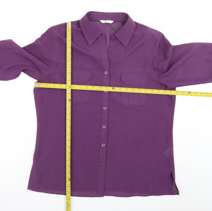 Marks & Spencer Women’s Purple Button-Up Blouse UK 16 3/4 Sleeve