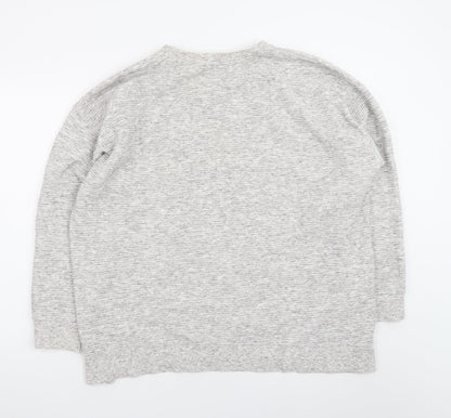 New Look Women Grey Long Sleeve Crew Neck Pullover Sweatshirt Size 18