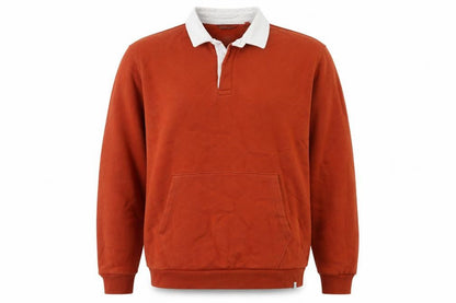 Next Mens Brown Collared Henley Sweatshirt XL Fleece Cotton Blend