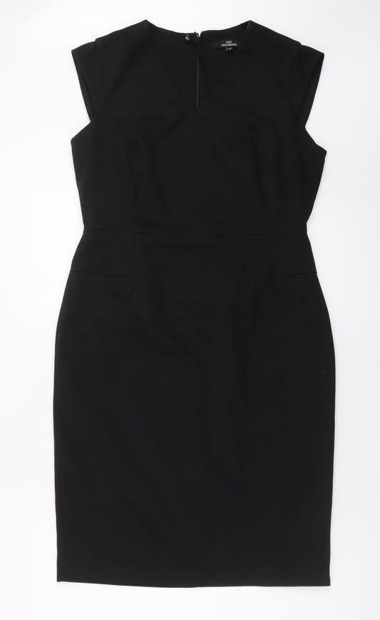Next Women Black Size 10 Sheath Knee Length Work Dress