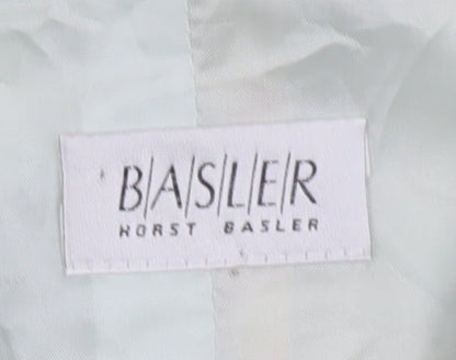 Basler Women's Green Floral Blazer Size 12 Short Sleeve Classic Style