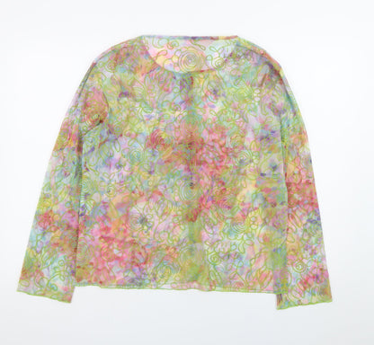 Evalinka Womens Multicoloured Sheer Chiffon Blouse Size 14