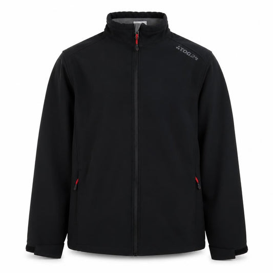 TOG24 Men's Black Softshell Jacket Size M Regular Fit Outdoor