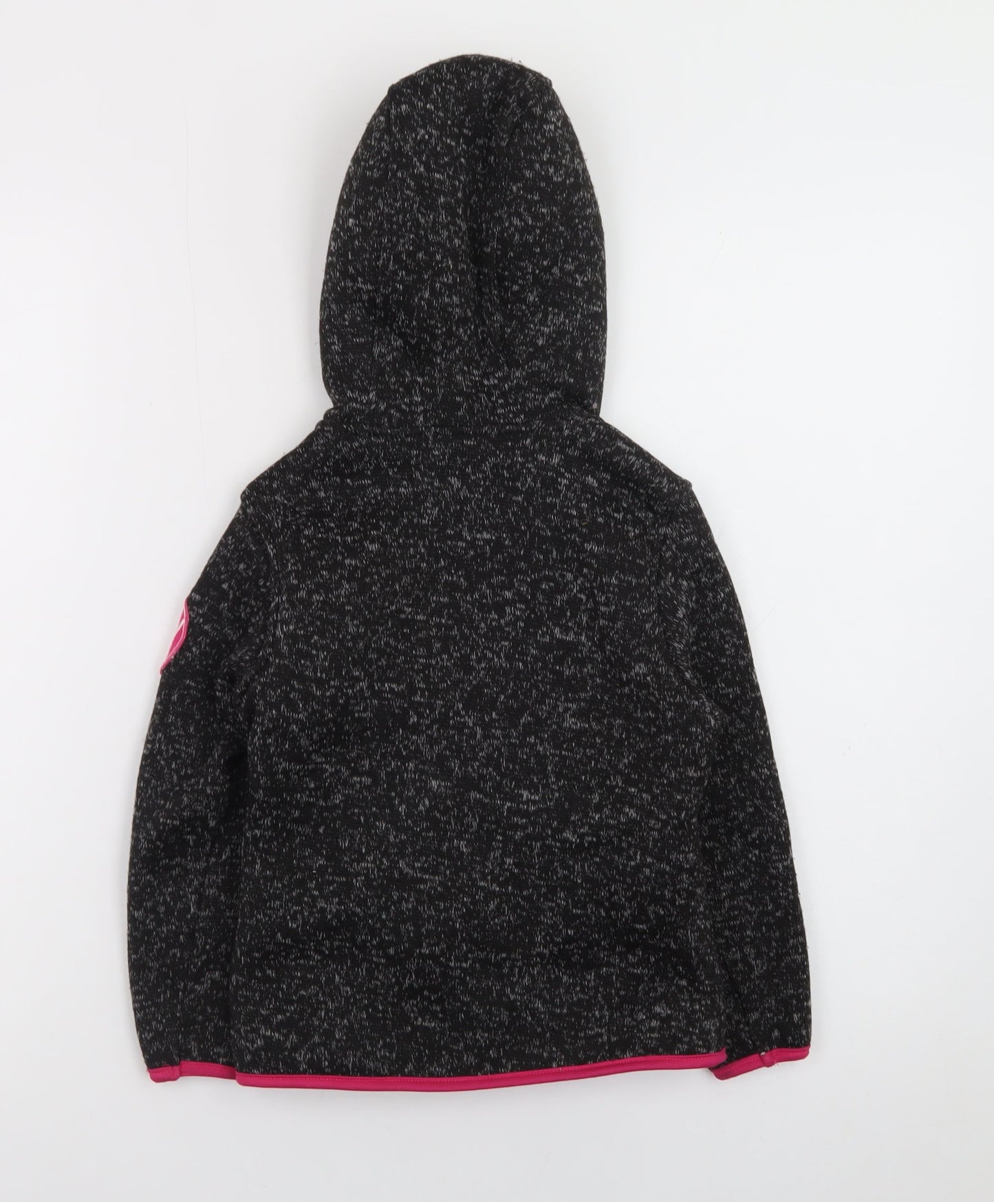 DKNY Girls Black Full Zip Hoodie 5-6 Years Fleece Lined Casual Sweatshirt