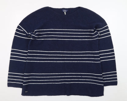 Joules Women Blue Striped Knit Pullover Jumper Size 16