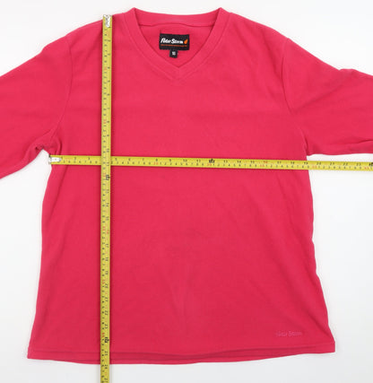 Peter Storm Womens Pink Fleece Pullover Sweatshirt Size 16 V-Neck