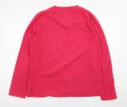 Peter Storm Womens Pink Fleece Pullover Sweatshirt Size 16 V-Neck