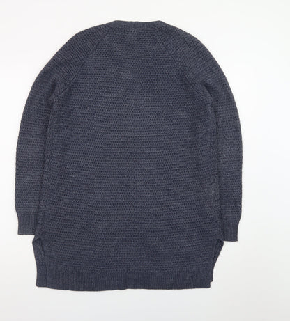Fat Face Women Blue Size 8 Long Sleeve Knit Cardigan