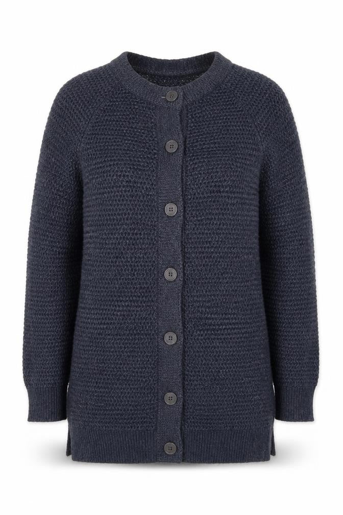 FatFace Women Blue Size 8 Long Sleeve Knit Cardigan