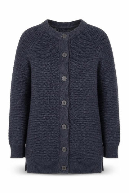 FatFace Women Blue Size 8 Long Sleeve Knit Cardigan