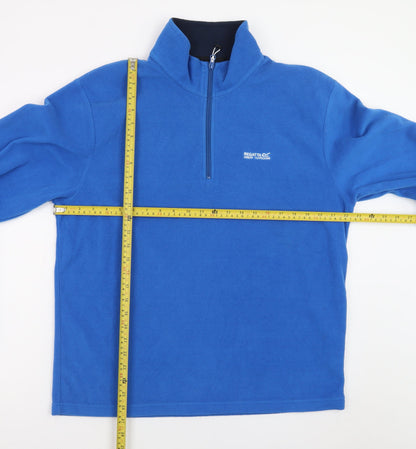Regatta Mens Blue 1/4 Zip Fleece Sweatshirt Size L Outdoor Pullover