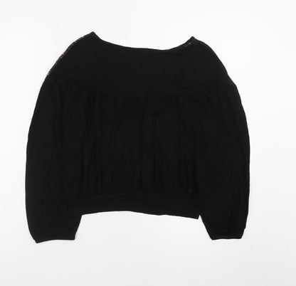 United Colors of Benetton Women's Black Lace Tunic Blouse XS
