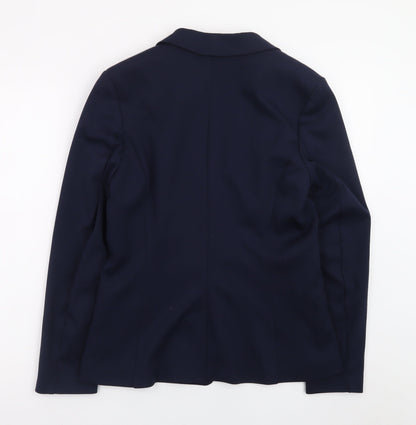 H&M Women's Blue Regular Fit Single-Breasted Blazer Size 12