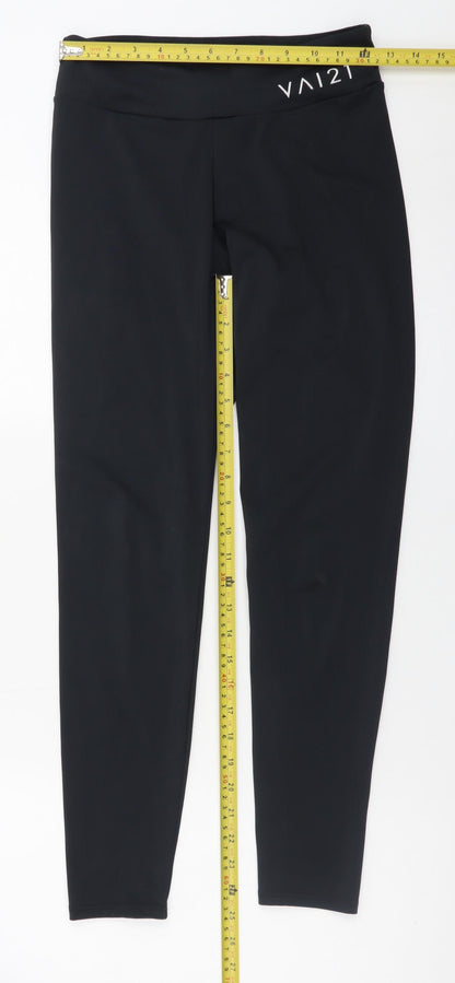 VAI21 Women’s Black Mid Rise Stretch Ankle Leggings Size 10