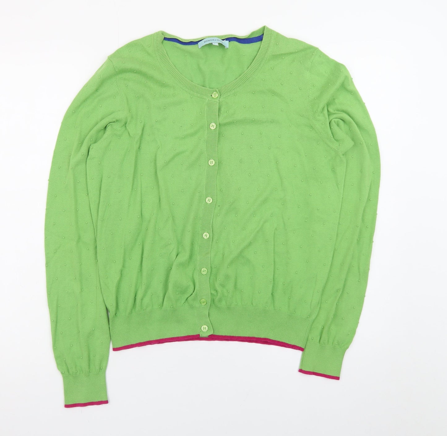Dickins & Jones Women Green L Cardigan Knit Long Sleeve Jumper