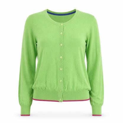 Dickins & Jones Women Green L Cardigan Knit Long Sleeve Jumper