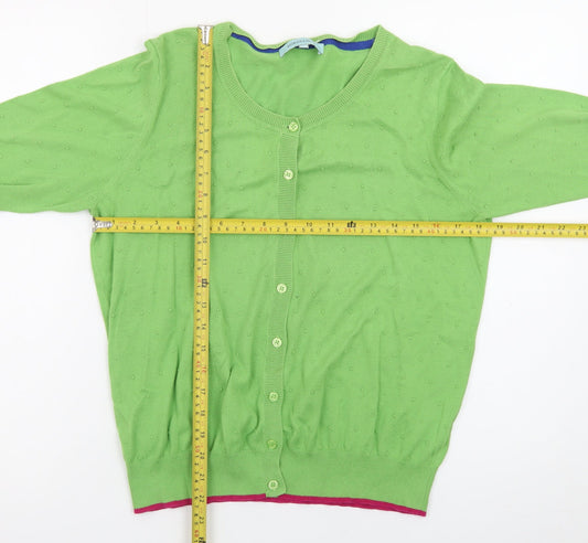 Dickins & Jones Women Green L Cardigan Knit Long Sleeve Jumper