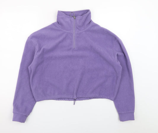 Brave Soul Women’s Purple Fleece 1/4 Zip Pullover Sweatshirt Size S