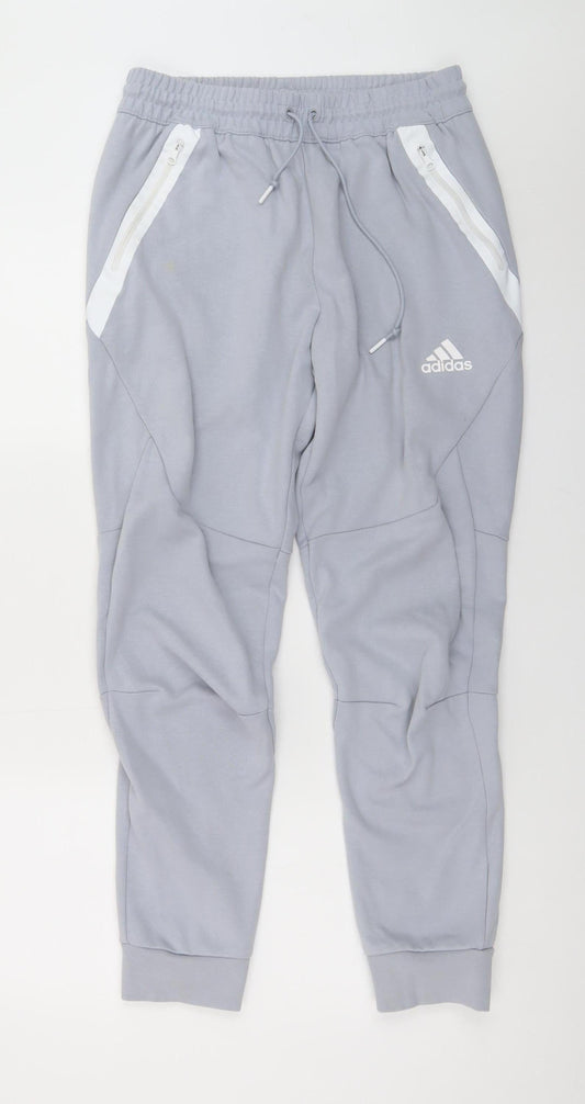 Adidas Men's Grey Jogger Trousers Size M Regular Fit