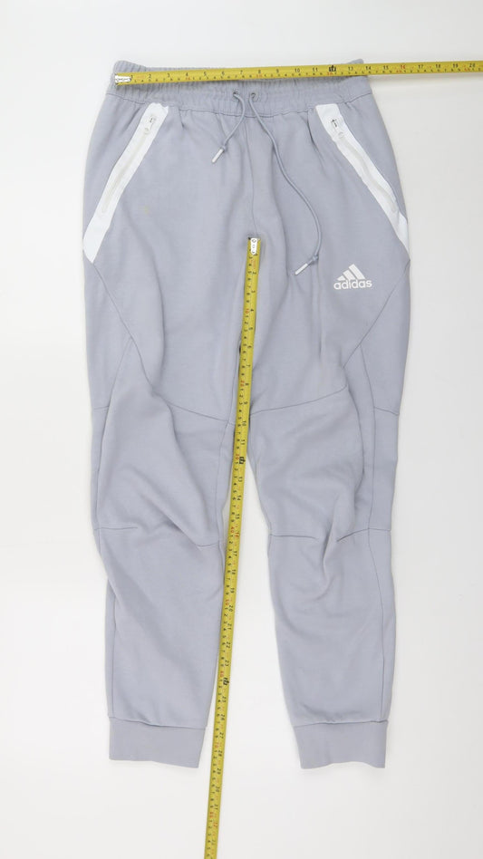 Adidas Men's Grey Jogger Trousers Size M Regular Fit