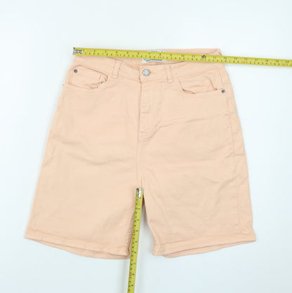 Fat Face Women Beige Size 10 Darley Denim Bermuda Shorts