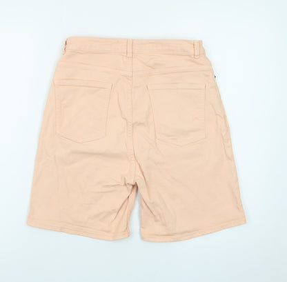 Fat Face Women Beige Size 10 Darley Denim Bermuda Shorts