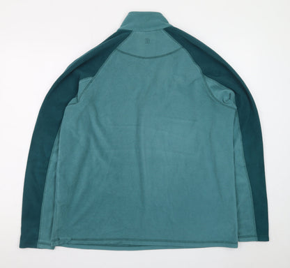 Mountain Warehouse Men’s Green Fleece 1/4 Zip Pullover Sweatshirt L