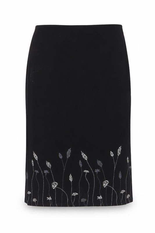 Kaleidoscope Women's Black Embroidered Pencil Skirt Size 14