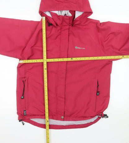 Outdoorscene Women's Pink Waterproof Hooded Rain Jacket Size 10