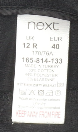Next Women’s Black Size 12 Slim Fit Stretch Zip Trousers