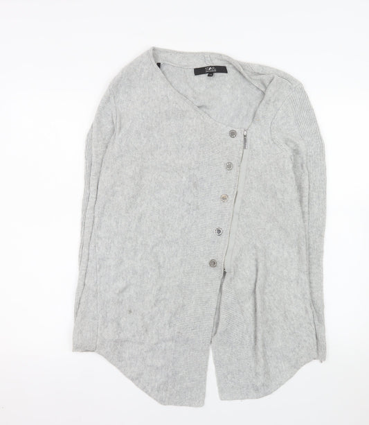 Star by Julien Macdonald Women's Grey V-Neck Cardigan Size 14
