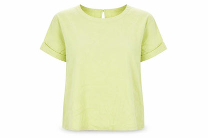 Primark Womens Yellow Linen Blend Short Sleeve Blouse Size 16