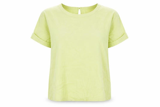 Primark Womens Yellow Linen Blend Short Sleeve Blouse Size 16
