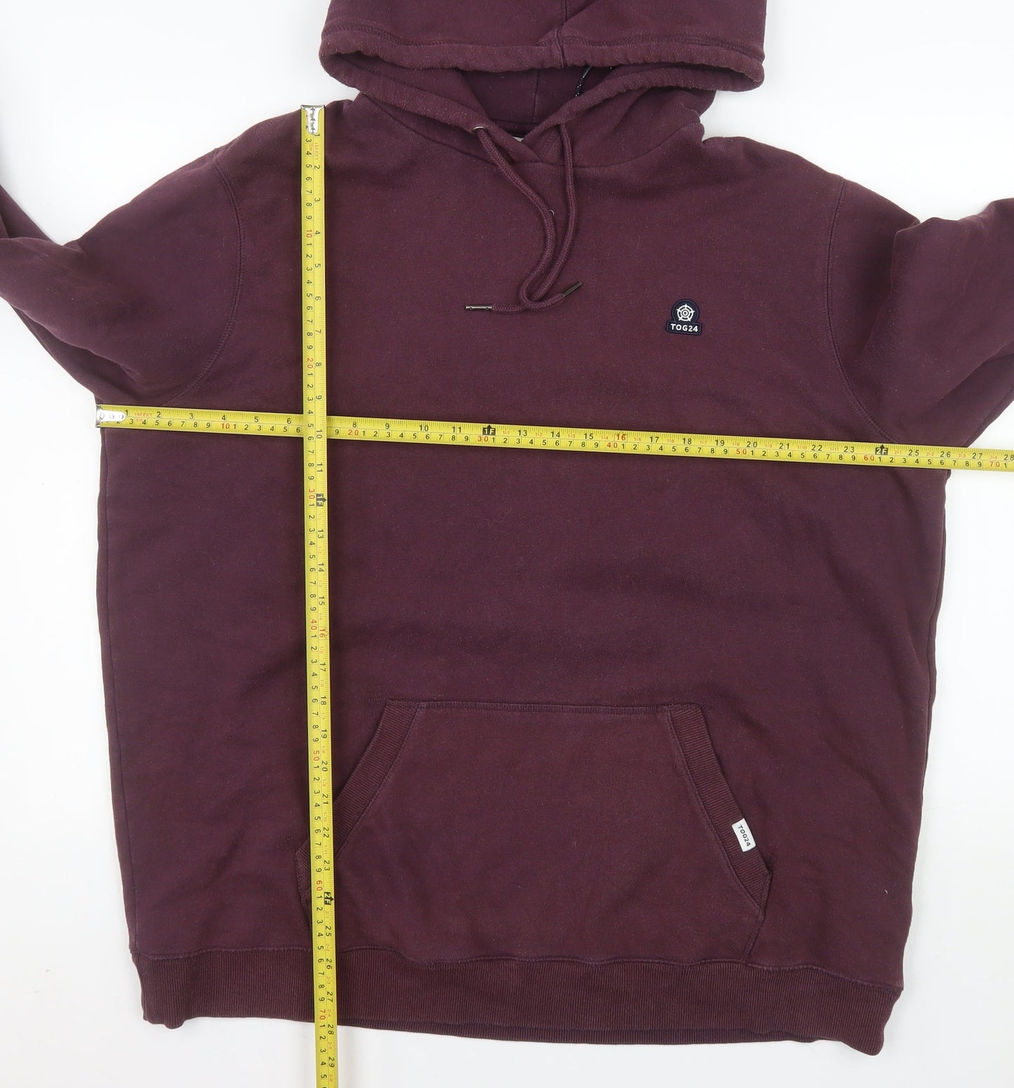 TOG24 Men's Purple 2XL Pullover Hoodie with Logo and Pocket