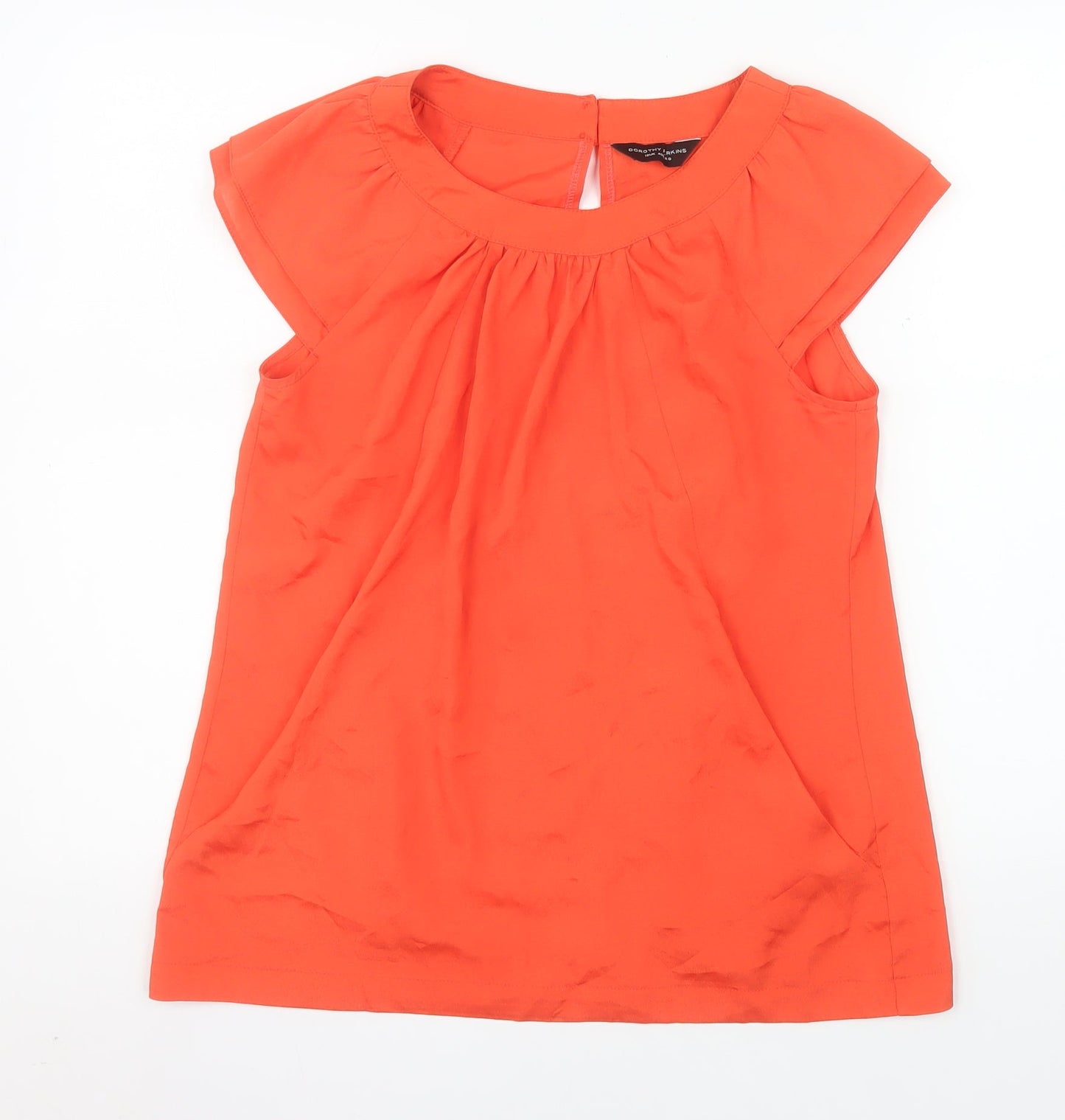 Dorothy Perkins Women's Orange Short Sleeve Tunic Blouse Size 12