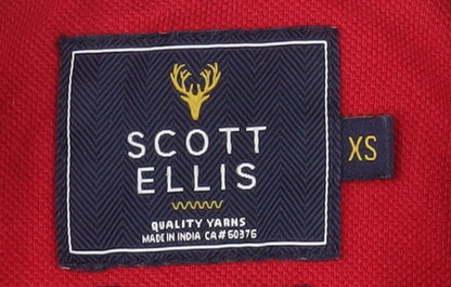 Scott Ellis Men's Red Cotton Blend Polo Shirt XS