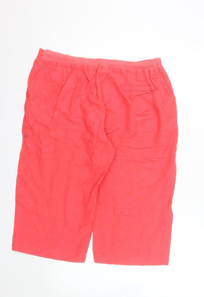 Being Casual Women’s Pink Linen Blend Bermuda Shorts Size 14