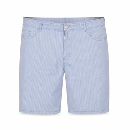 Dunnes Stores Men Blue Striped Bermuda Shorts Size L Cotton Blend