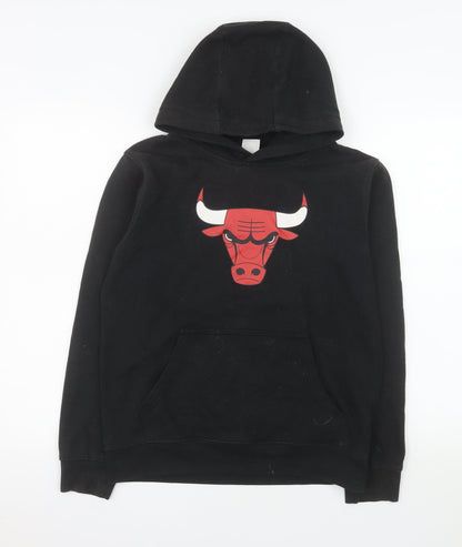 NBA Boys Black Hoodie 14-16 Years Pullover Basketball Logo Sweatshirt