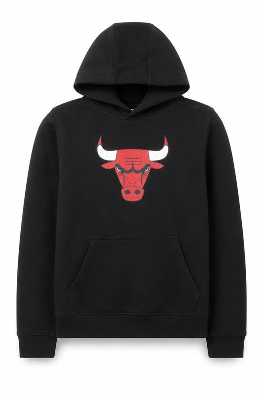 Front view of NBA boys’ black hoodie 14-16 years pullover basketball logo sweatshirt