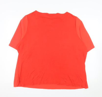 St. Bernard Women’s Red Short Sleeve Basic Blouse Size 2XL
